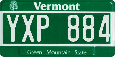 VT license plate YXP884