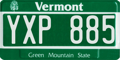 VT license plate YXP885