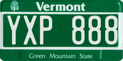VT license plate YXP888