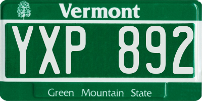 VT license plate YXP892
