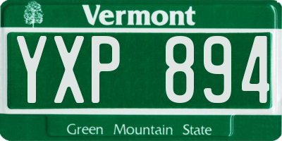 VT license plate YXP894