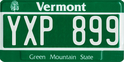 VT license plate YXP899