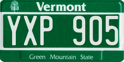 VT license plate YXP905