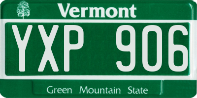 VT license plate YXP906