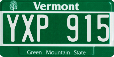 VT license plate YXP915