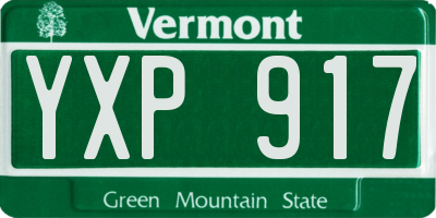 VT license plate YXP917