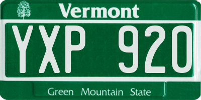 VT license plate YXP920