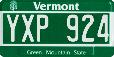 VT license plate YXP924