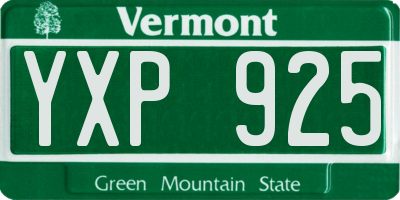 VT license plate YXP925
