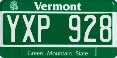 VT license plate YXP928
