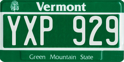 VT license plate YXP929