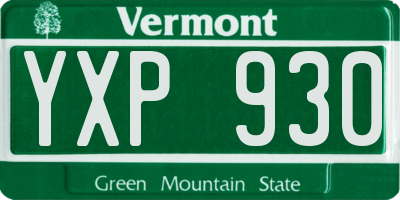 VT license plate YXP930