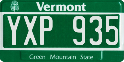 VT license plate YXP935