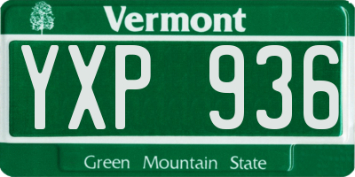 VT license plate YXP936