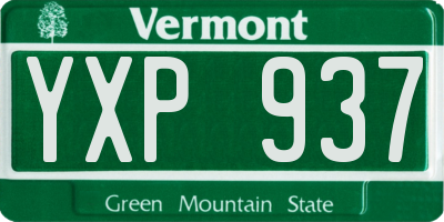 VT license plate YXP937