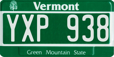 VT license plate YXP938