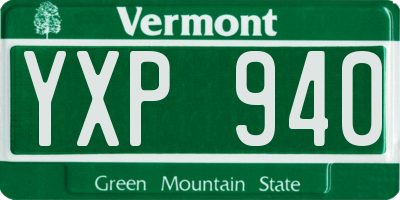 VT license plate YXP940