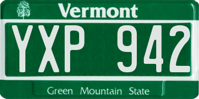 VT license plate YXP942