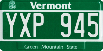 VT license plate YXP945
