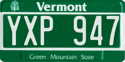 VT license plate YXP947