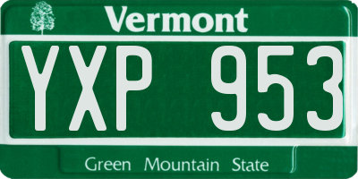 VT license plate YXP953