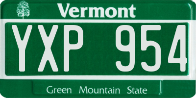 VT license plate YXP954