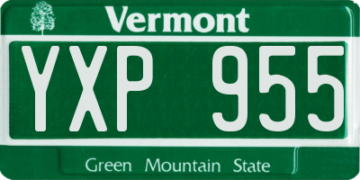 VT license plate YXP955