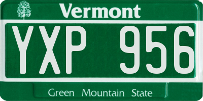 VT license plate YXP956