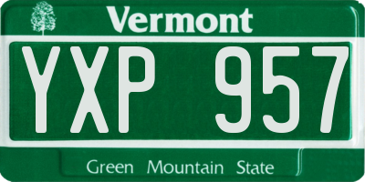 VT license plate YXP957