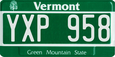 VT license plate YXP958