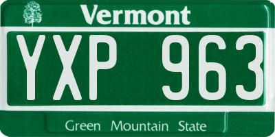 VT license plate YXP963