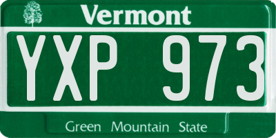 VT license plate YXP973