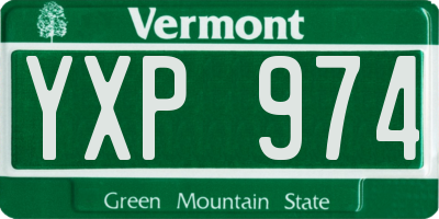 VT license plate YXP974