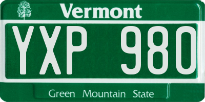 VT license plate YXP980
