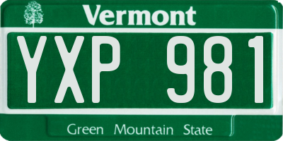 VT license plate YXP981