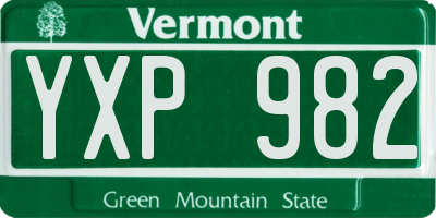 VT license plate YXP982