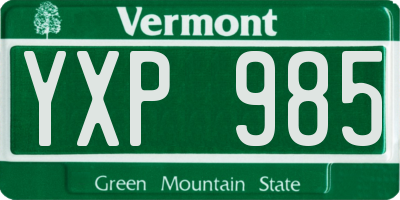 VT license plate YXP985