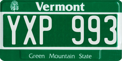 VT license plate YXP993