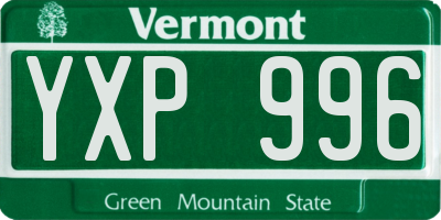 VT license plate YXP996