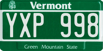 VT license plate YXP998