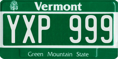 VT license plate YXP999