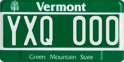 VT license plate YXQ000