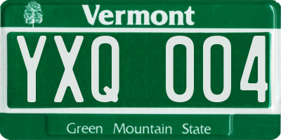 VT license plate YXQ004