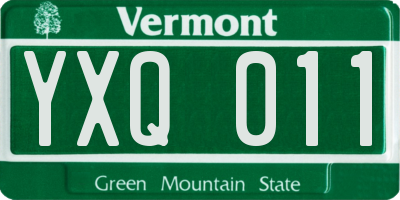 VT license plate YXQ011