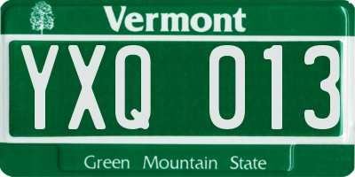 VT license plate YXQ013