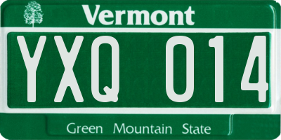 VT license plate YXQ014