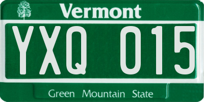 VT license plate YXQ015