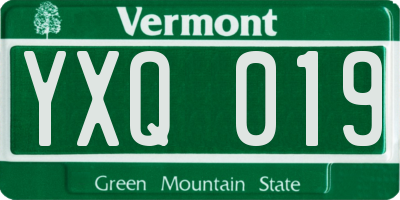 VT license plate YXQ019
