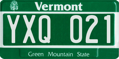 VT license plate YXQ021