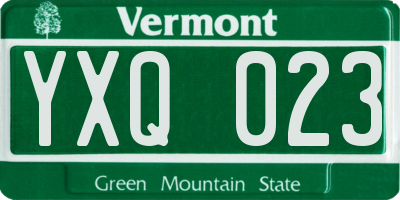 VT license plate YXQ023